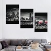 Ulloord Citysacape Canvas Decor Black and White City Picture Artwork for Living Room Bedroom Office Home Decorations Building Panoramic Painting Wall Art 