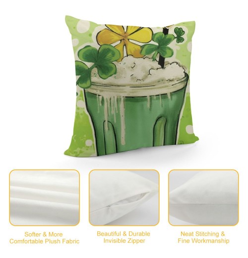 Ulloord St Patricks Day 18x18 Inch Set of 2 Throw pillowcase Hat Home Sofa Decor pillowcase Decoration Cushion Cases