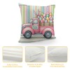 Ulloord Happy pillow Covers, Striped Eggs Farmhouse Decorative Throw pillowcases for Home Sofa Couch Decoration