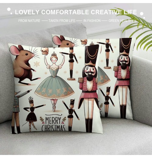 Ulloord Christmas pillow Covers Decorative Throw pillowcase Winter Holiday Cushion Cases Xmas Decoration for Home Party Sofa Couch