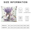 Ulloord Farmhouse Decor pillow Covers Eucalyptus Leaves Lavender Jar Grey Purple Decorative Throw pillow Covers pillowcase Spring Decorations for Sofa