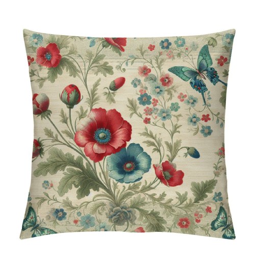 Ulloord Patriotic pillow Cover Flowers Decor Independence Day Decorations Cushion Case for Sofa Couch