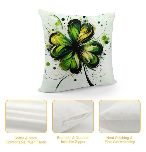 Ulloord St. Patrick's Day pillow Covers, Truck Green Farmhouse Decorative pillowcases for Home Sofa Couch Cushion Decoration