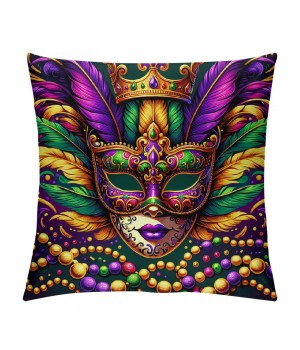 Ulloord Mardi Gras pillow Covers for Home Decorations Decor Happy Mardi Gras Throw pillows Decorative Cushion Cases Mardi Gras Decorations