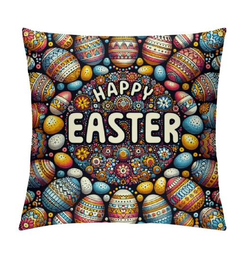 Ulloord  Easter pillow Covers Farmhouse Bunny Decoration Egg Rabbit Decorative pillow Cases for Sofa Couch