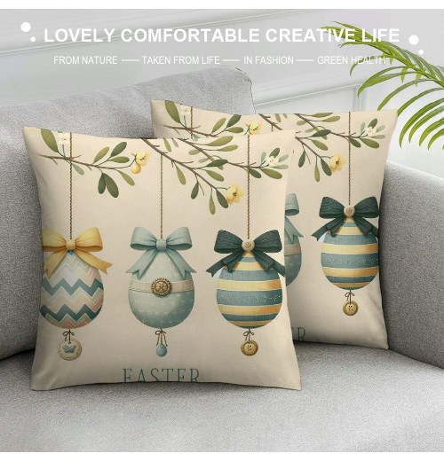 Ulloord pillow Covers, Rabbits Bunny Love All Striped Farmhouse Decorative Throw pillowcases for Home Sofa Couch Decoration