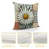 Ulloord Spring pillow Covers, Floral Daisy Bloom with Grace Love Lives Here Striped Plaid Farmhouse Decorative Throw pillowcases for Home Sofa Couch Decoration