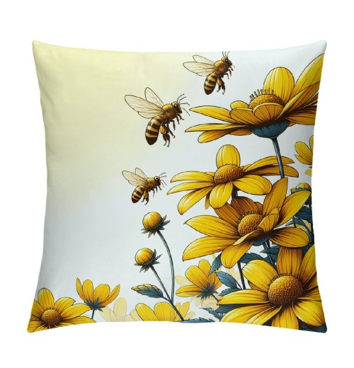 Ulloord pillow Covers Yellow Floral Spring pillows Decorative Throw pillows Cushion Case Floral Decorations Farmhouse Decor for Couch Sofa