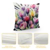 Ulloord Spring pillow Covers, Floral Striped Farmhouse Decorative Throw pillowcases for Home Sofa Couch Decoration