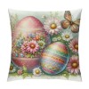 Ulloord pillow Covers Easter Eggs Floral Rabbit pillows Decorative Throw pillows Cushion Case Farmhouse Decor for Couch Sofa