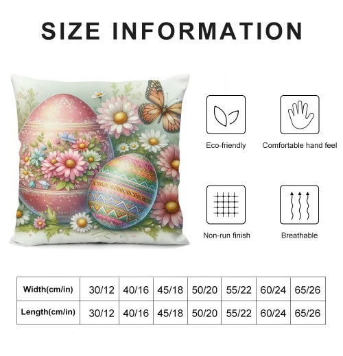 Ulloord pillow Covers Easter Eggs Floral Rabbit pillows Decorative Throw pillows Cushion Case Farmhouse Decor for Couch Sofa