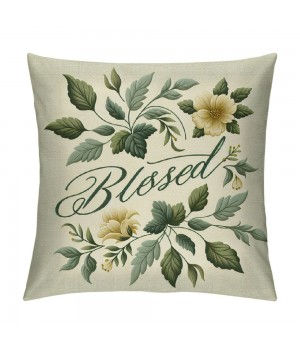 Ulloord Farmhouse pillow Cover Floral Decorative Spring Summer Decorations Cushion Case for Sofa Couch