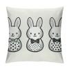 Ulloord pillow Covers, Rabbits Bunny Love All Striped Farmhouse Decorative Throw pillowcases for Home Sofa Couch Decoration