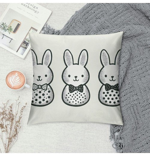 Ulloord pillow Covers, Rabbits Bunny Love All Striped Farmhouse Decorative Throw pillowcases for Home Sofa Couch Decoration