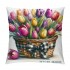 Ulloord Spring pillow Covers, Floral Striped Farmhouse Decorative Throw pillowcases for Home Sofa Couch Decoration