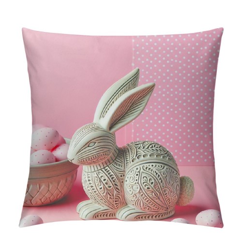 Ulloord pillow Covers, Rabbits Bunny Farmhouse Decorative Throw pillowcases for Home Sofa Couch Decoration