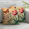 Ulloord Spring pillow Covers, Floral Bloom with Grace Farmhouse Decorative Throw pillowcases for Home Sofa Couch Decoration