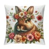 Ulloord pillow Covers Easter Eggs Floral Rabbit pillows Decorative Throw pillows Cushion Case Farmhouse Decor for Couch Sofa