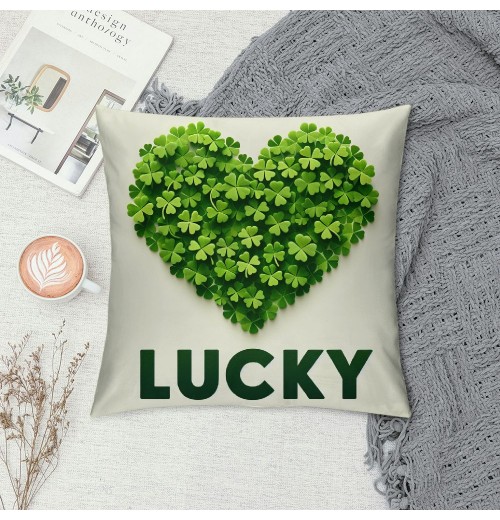 Ulloord St. Patrick's Day pillow Covers, Green Heart Buffalo Plaid Farmhouse Throw pillowcases for Home Sofa Couch Cushion Decoration