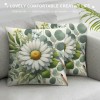 Ulloord pillow Covers Beige Bufflo Plaid Daisy Eucalyptus Leaves Decorative White Grey Throw pillow Covers Bloom with Grace pillowcase Spring Summer Decorations Farmhouse Decor