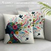 Ulloord  Throw pillow Covers Flower Butterfly Girl Square Decorative pillowcase Throw pillow Cushion Cover