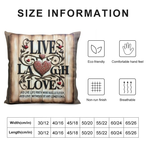 Ulloord pillow Covers Vintage Throw pillowcase Heart Pattern Cushion Covers Square Decorative Outdoor Indoor Home