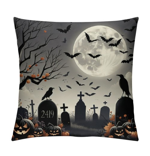 Ulloord Throw pillow Covers Halloween Skull Vintage&nbsp;Mediaeval Style&nbsp;Retro Home Decorative pillow Case &nbsp; Design Cushion Cover