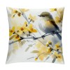 Ulloord Throw pillow Covers Home Decorative Cushion Cover Oil Painting Retro Animal Bird with Yellow Flowers pillow Cases Square Indoor Outdoor Decor Sofa Super Soft