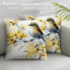 Ulloord Throw pillow Covers Home Decorative Cushion Cover Oil Painting Retro Animal Bird with Yellow Flowers pillow Cases Square Indoor Outdoor Decor Sofa Super Soft