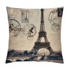 Ulloord Vintage Paris Throw pillow Covers&nbsp;French Eiffel Tower Pattern with Wood Grain Background Decorative pillow Case Cushion Cover for Home Couch pillowcase (Wood-Tower)