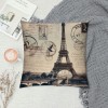 Ulloord Vintage Paris Throw pillow Covers&nbsp;French Eiffel Tower Pattern with Wood Grain Background Decorative pillow Case Cushion Cover for Home Couch pillowcase (Wood-Tower)