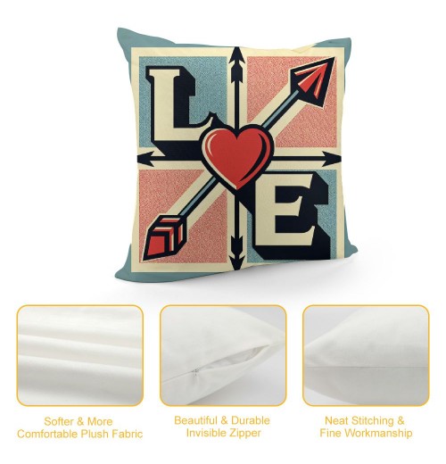 Ulloord &nbsp;Valentine's Day Love Throw pillow Covers Red Heart Decorative pillow Cover Wedding pillow Case Cushion Cover for Sofa Couch Bedroom Decoration