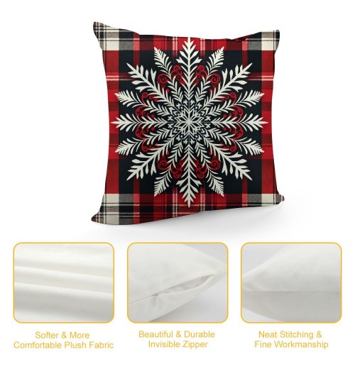 Ulloord Red Christmas pillow Covers Buffalo Plaid pillow Covers Christmas Tree &nbsp;pillow Case for Sofa Couch Xmas Decoration Throw pillow Cover