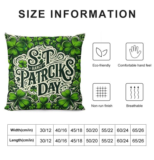 &nbsp;St.&nbsp;Patrick's Day Throw pillow Covers Square Decorative pillow Covers Cushion Cover