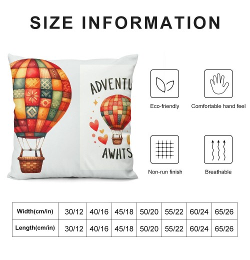  Throw pillow Cover Watercolor Hot Air Balloon Decorative pillow Covers Cushion Cover Decor Home Sofa