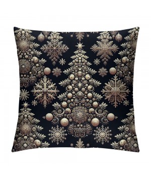 Merry Christmas Trees Black White Throw pillow Covers Winter Xmas Square Decorative pillow Cases Cushion Cover Outdoor Decorations Sofa