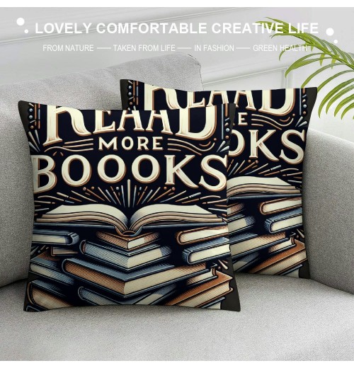 Ulloord Throw pillow Covers Lover Reading s Club Read More s Throw pillow Case Cushion Cover Home Office Indoor Decorative Square