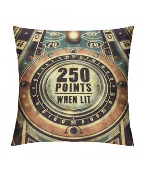 Ulloord Throw pillow Covers Vintage Pinball Game Pattern pillows Decorative pillow Cover Word pillow Case Rustic Cushion Cover for Sofa