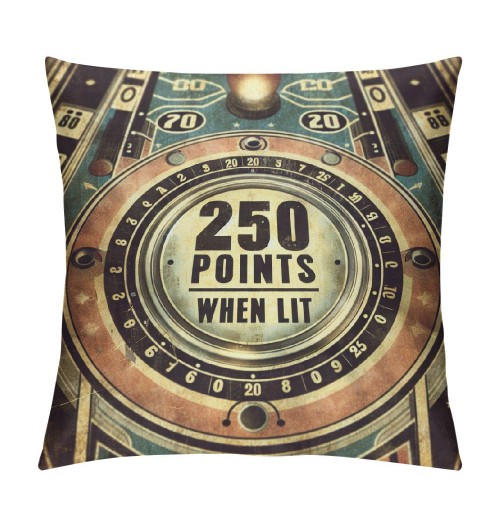 Ulloord Throw pillow Covers Vintage Pinball Game Pattern pillows Decorative pillow Cover Word pillow Case Rustic Cushion Cover for Sofa