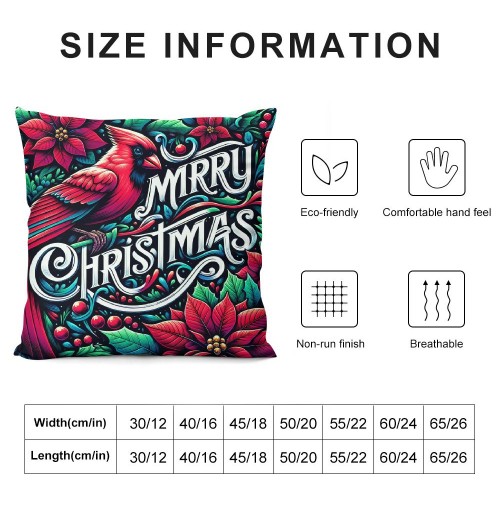 Ulloord Vintage Throw pillow Covers Merry Christmas with Xmas Flower Decor pillow Cover pillow Case Cushion Cover for Sofa