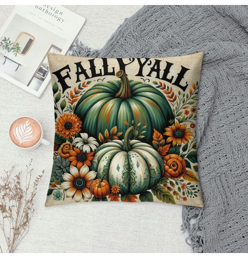 Ulloord Fall Decor Pumpkin Colorful Pumpkin Throw pillow Covers Autumn Theme Farmhouse Decorative Throw pillow Covers for Sofa (Fall Set)