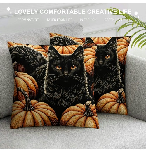 Vintage Fall Pumpkin Throw pillow Covers Halloween Decorative pillow Case Cushion Cover Square pillowcase Home Decor Sofa