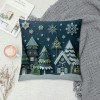  pillow Covers Blue Winter Holiday Farmhouse Decoration pillow Cases Cushion Cover for Home Sofa Couch