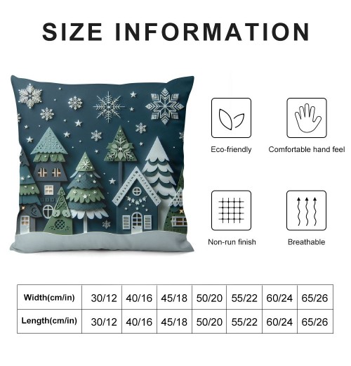  pillow Covers Blue Winter Holiday Farmhouse Decoration pillow Cases Cushion Cover for Home Sofa Couch