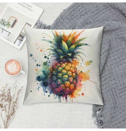 Ulloord Watercolor Pineapple Plant Farmhouse pillow Cover&nbsp;Ripe Pineapple Decorative Throw pillows Cover Super Soft Summer Cushion Cover Decor Couch Patio