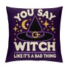 Ulloord  Halloween Magic Witch Hat Throw pillow Cover Happy Halloween pillow Case Square Decorative Cushion Cover for Home Sofa Couch pillowcase&nbsp;(Witch)