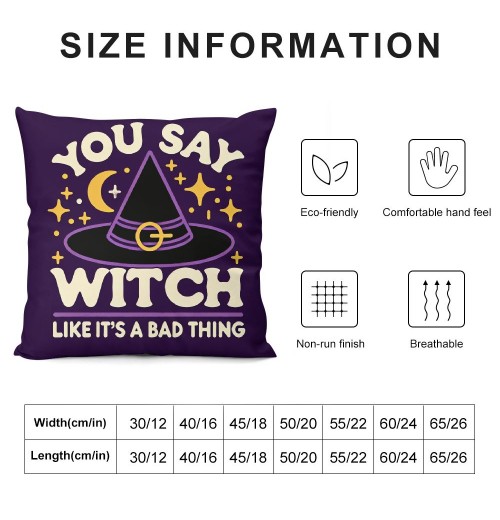 Ulloord  Halloween Magic Witch Hat Throw pillow Cover Happy Halloween pillow Case Square Decorative Cushion Cover for Home Sofa Couch pillowcase&nbsp;(Witch)