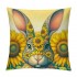 Ulloord Smillyard Home Outdoor pillow Covers Rabbit with Sunflower Floral Decorative pillow Covers Cute Bunny Flowers Farmhouse pillow Cases Animal Patter Cushion Cover