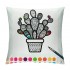 Ulloord  Tropical Plant Throw pillow Covers Watercolor Cactus Print Farmhouse Home Decor pillow Cover Super Soft Square White Background&nbsp;pillowcase Cushion Cover