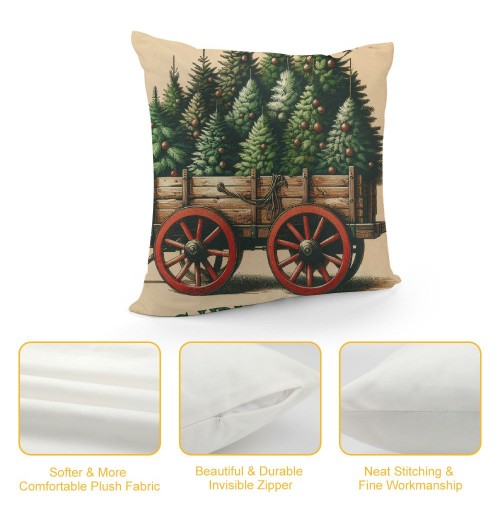 &nbsp;Christmas Decorative pillow Covers&nbsp;Christmas Trees with pillow Case Wood Background Merry Christmas Quote pillowcase Decor 